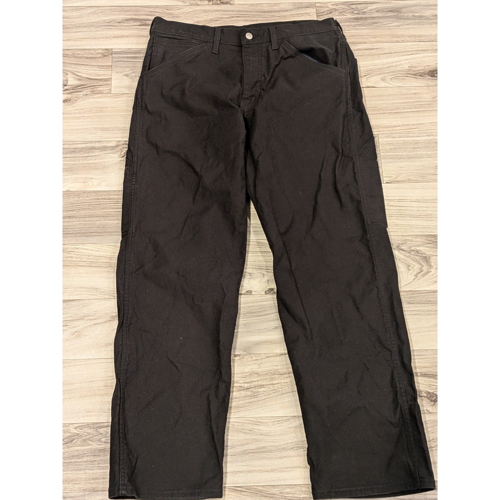Levis Men's 565 Workwear Fit Loose Straight Canvas Utility Jeans Black Excellent